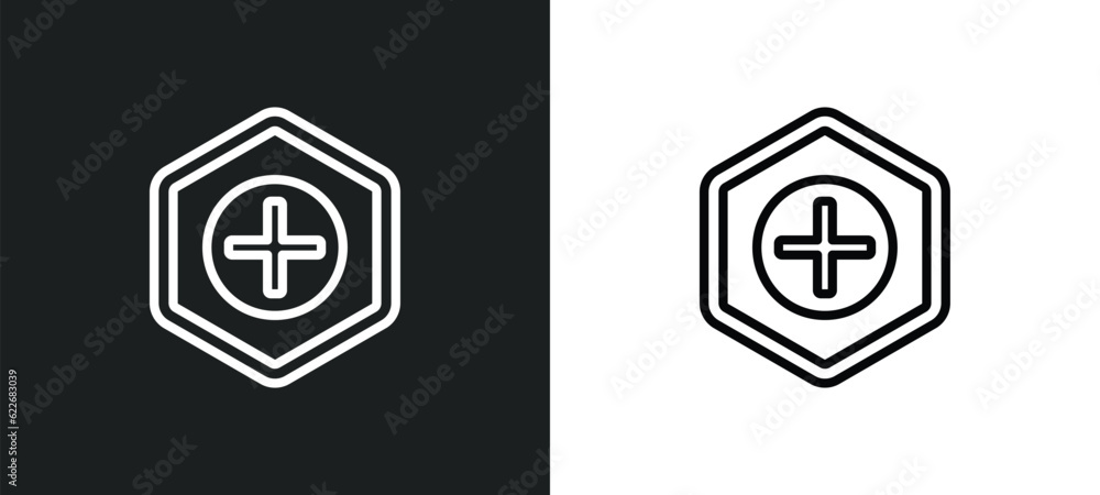 plus, positive, add, outline icon in white and black colors. plus, positive, add, flat vector icon from signs collection for web, mobile apps and ui.