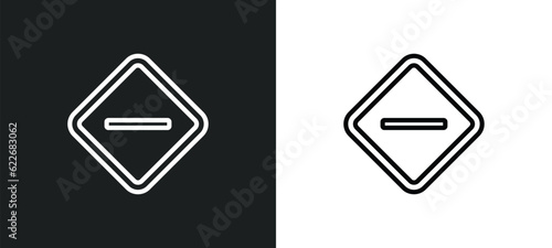 minus outline icon in white and black colors. minus flat vector icon from signs collection for web, mobile apps and ui.