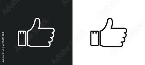 thumbs down hand outline icon in white and black colors. thumbs down hand flat vector icon from signs collection for web, mobile apps and ui.