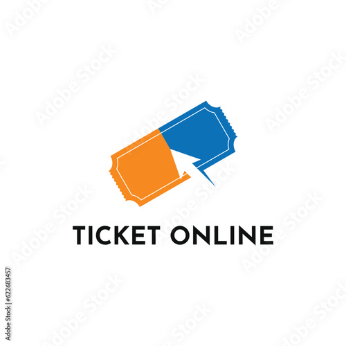 Online ticket logo design creative idea