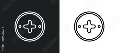 addition outline icon in white and black colors. addition flat vector icon from signs collection for web, mobile apps and ui.