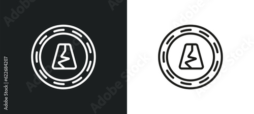 road collapse outline icon in white and black colors. road collapse flat vector icon from signs collection for web, mobile apps and ui.