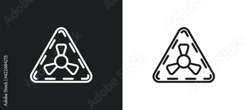 toxic waste outline icon in white and black colors. toxic waste flat vector icon from signs collection for web  mobile apps and ui.