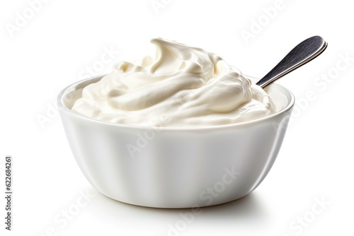 vanilla ice cream on white background