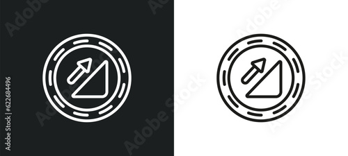 slope outline icon in white and black colors. slope flat vector icon from signs collection for web, mobile apps and ui.