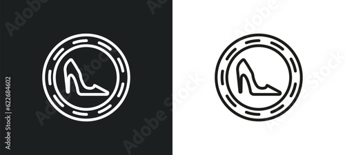 high heels outline icon in white and black colors. high heels flat vector icon from signs collection for web, mobile apps and ui.