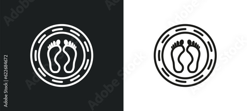 barefoot outline icon in white and black colors. barefoot flat vector icon from signs collection for web, mobile apps and ui.