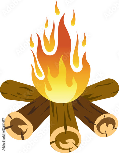 camp fire bon fire illustration vector