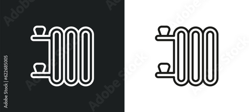 radiators outline icon in white and black colors. radiators flat vector icon from shapes collection for web, mobile apps and ui.