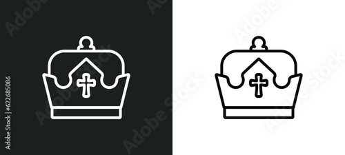 reign outline icon in white and black colors. reign flat vector icon from shapes collection for web, mobile apps and ui.