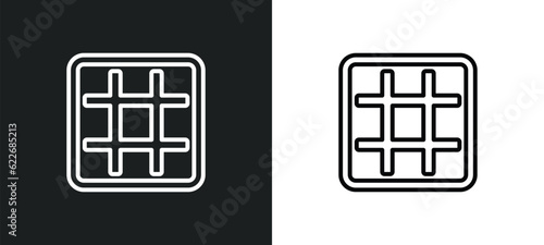 assembly area outline icon in white and black colors. assembly area flat vector icon from shapes collection for web, mobile apps and ui.