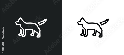 jackal outline icon in white and black colors. jackal flat vector icon from shapes collection for web, mobile apps and ui.