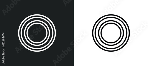 Fotografie grommet outline icon in white and black colors