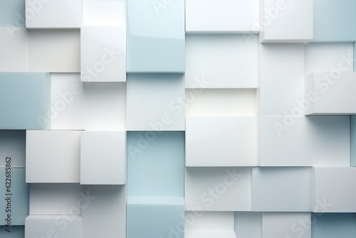 Minimalist Abstract Background of Geometric Shapes in Varying Shades of White Created with Generative AI