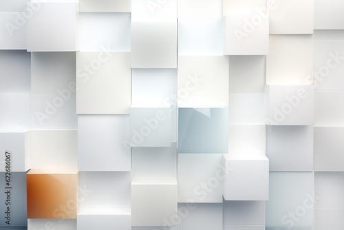 Minimalist Abstract Background of Geometric Shapes in Varying Shades of White Created with Generative AI