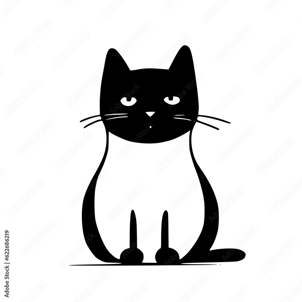 Obraz premium cat, Cat outline vector, World cat day, International cat day, Cat silhouette illustration