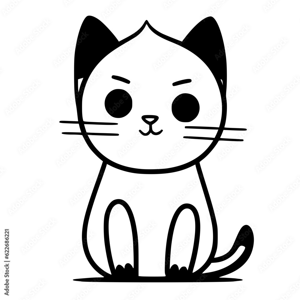 cat, Cat outline vector, World cat day, International cat day, Cat silhouette illustration