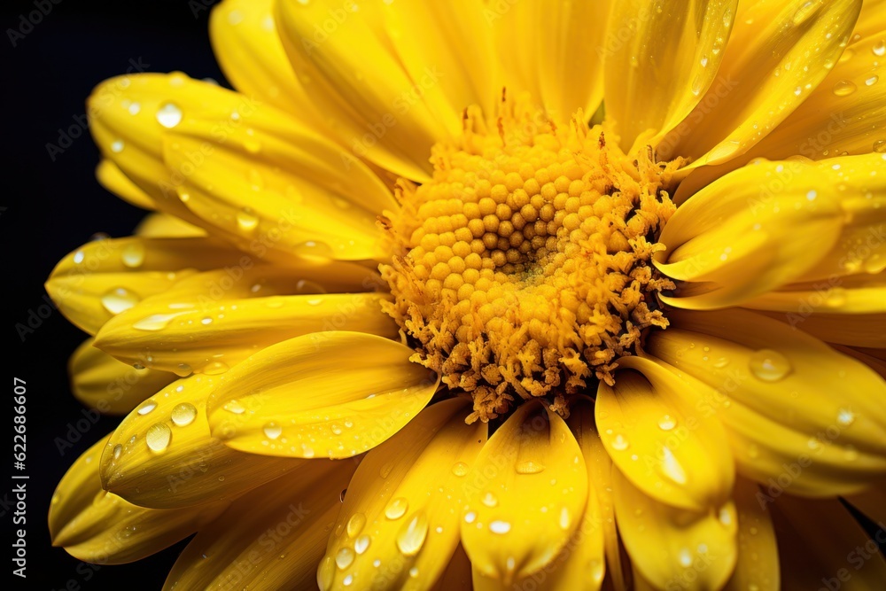 Bright yellow color flower, close-up. Bright yellow color flower, close-up.