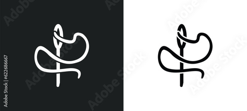 needle outline icon in white and black colors. needle flat vector icon from sew collection for web, mobile apps and ui.