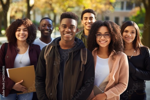 Black History Month. Group of black students from different backgrounds attending a historically black college or university