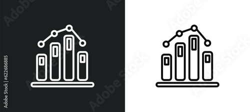 data graphic outline icon in white and black colors. data graphic flat vector icon from seo and web collection for web, mobile apps and ui.