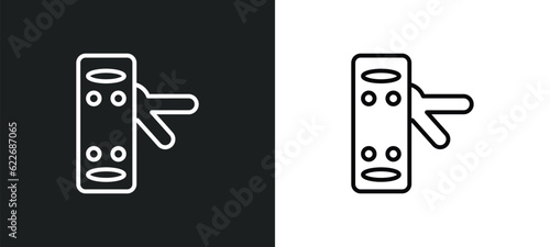 turnstiles outline icon in white and black colors. turnstiles flat vector icon from security collection for web, mobile apps and ui.