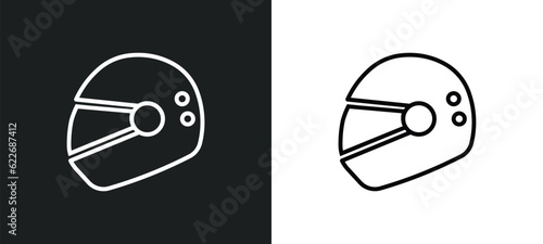 motorbike helmet outline icon in white and black colors. motorbike helmet flat vector icon from security collection for web, mobile apps and ui.
