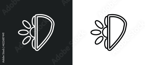sun protection outline icon in white and black colors. sun protection flat vector icon from season collection for web, mobile apps and ui.