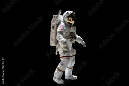 Back View of Astronaut in White Gear. Generative AI