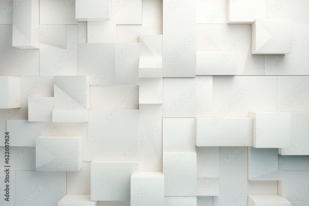 Minimalist Abstract Background of Geometric Shapes in Varying Shades of White Created with Generative AI Minimalist Abstract Background of Geometric Shapes in Varying Shades of White Created with Generative AI