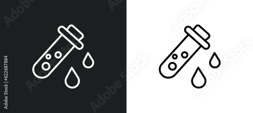 blood test outline icon in white and black colors. blood test flat vector icon from science collection for web, mobile apps and ui.