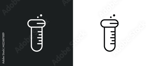 test tube outline icon in white and black colors. test tube flat vector icon from science collection for web, mobile apps and ui.