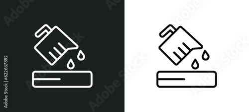 pour outline icon in white and black colors. pour flat vector icon from science collection for web, mobile apps and ui.