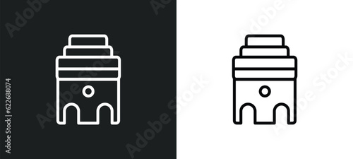 yurt outline icon in white and black colors. yurt flat vector icon from sauna collection for web, mobile apps and ui.
