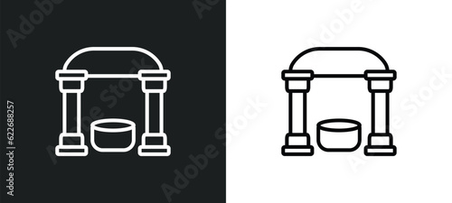 caldarium outline icon in white and black colors. caldarium flat vector icon from sauna collection for web, mobile apps and ui.