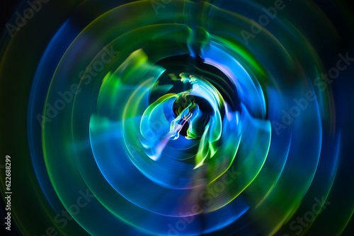 Yoga meditation woman in yoga lotus pose with aura spiritual