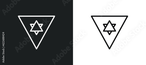 star of david outline icon in white and black colors. star of david flat vector icon from religion collection for web, mobile apps and ui.