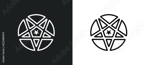 satanism outline icon in white and black colors. satanism flat vector icon from religion collection for web, mobile apps and ui.