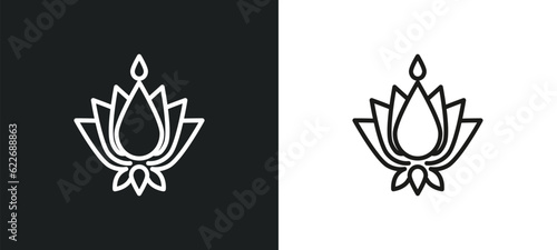 ayyavazhi outline icon in white and black colors. ayyavazhi flat vector icon from religion collection for web, mobile apps and ui. photo