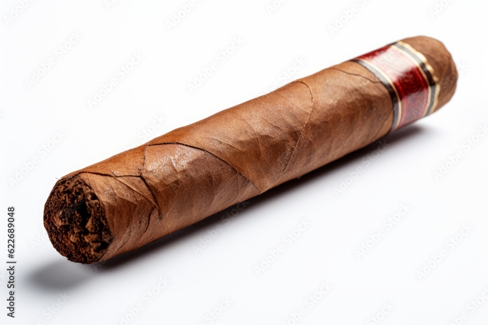 a luxury cuban cigar isolated on white background. Generative AI a luxury cuban cigar isolated on white background. Generative AI