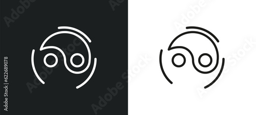 taoism outline icon in white and black colors. taoism flat vector icon from religion collection for web, mobile apps and ui.