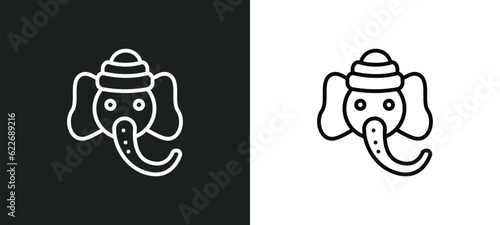 ganesha outline icon in white and black colors. ganesha flat vector icon from religion collection for web, mobile apps and ui.