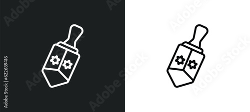 dreidel outline icon in white and black colors. dreidel flat vector icon from religion collection for web, mobile apps and ui.