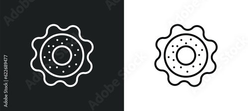 jewish bagels outline icon in white and black colors. jewish bagels flat vector icon from religion collection for web, mobile apps and ui.