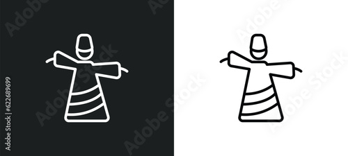 sufi mystic outline icon in white and black colors. sufi mystic flat vector icon from religion collection for web, mobile apps and ui.