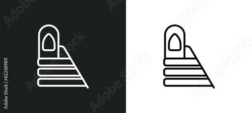 minbar outline icon in white and black colors. minbar flat vector icon from religion collection for web, mobile apps and ui. photo