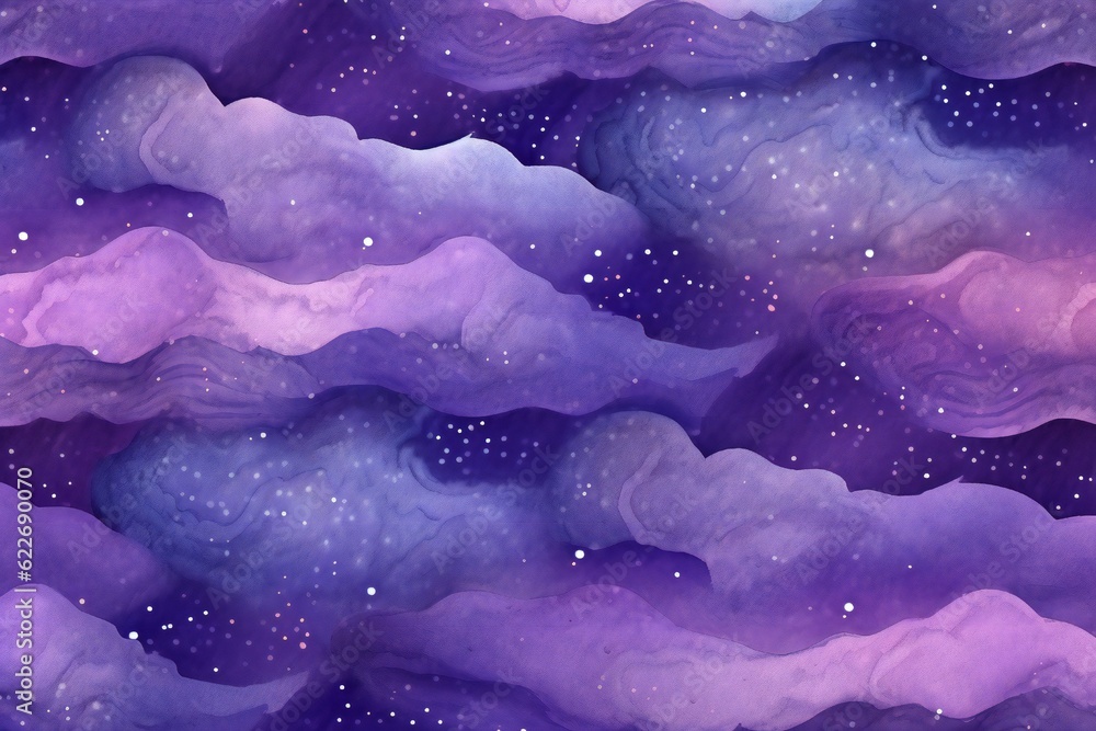 Obraz premium Starry Painted Purple Skies Digital Paper Generative AI