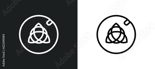 pagan outline icon in white and black colors. pagan flat vector icon from religion collection for web, mobile apps and ui.
