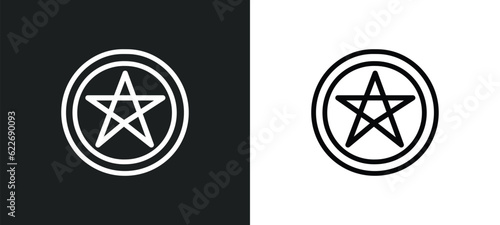 pagan outline icon in white and black colors. pagan flat vector icon from religion collection for web, mobile apps and ui.