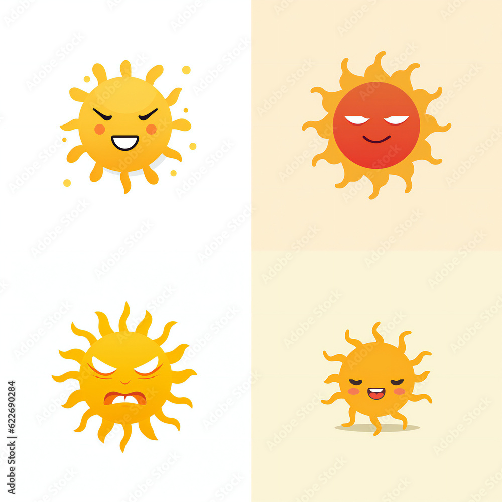 set of sun vector set of sun vector